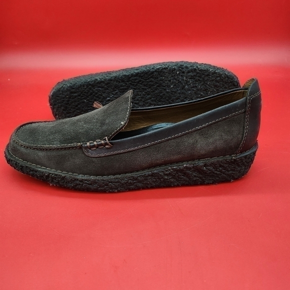 Lands’ End Brown Suede Leather Loafers Crepe Sole Women's 9M Made in Brazil - Picture 11 of 13